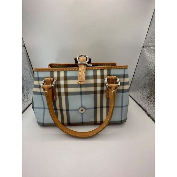 Rare Burberry Light Blue Nova Check Handle Bag Purse with COA - Picture 9 of 16